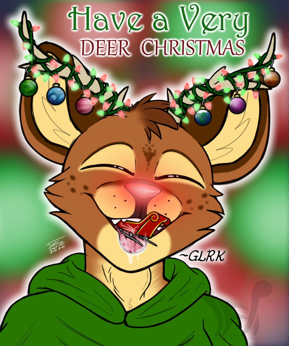 Real_Behemoth's tweet image. MERRY CHRISTMAS!

time for a fun flash back from the past~ Unfortunately i didnt have much time to make a Christmas pic this year so this one from 2020 will have to do~ Tis the season of deer! and Buck is more than happy to celebrate with a special Christmas treat... 

o-oh...&amp;gt;w&amp;gt;