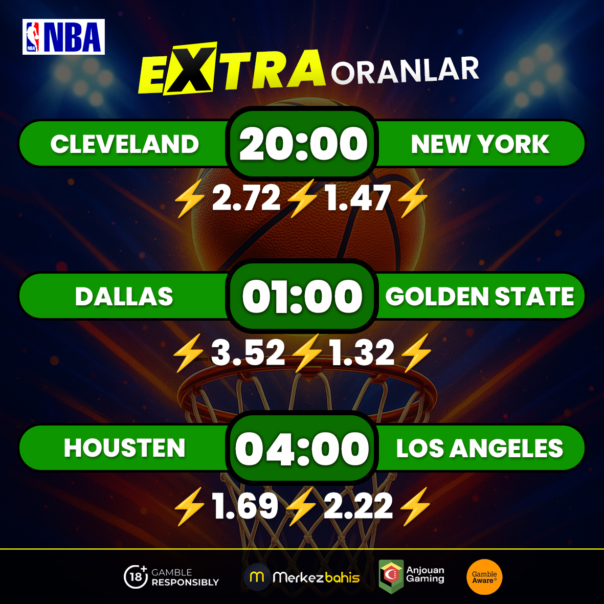 🏀NBA MAÇLARI⛹️‍♂️
↗️ Artırılmış Oranlarla MERKEZBAHİS’te!

🎥 Tüm Maçlar Canlı Yayında
🔴 CANLI TV mottoteam.me
⚽️ Güncel Giriş bit.ly/merkezsosyal

NBA Bahis Kupon İddaa Misli Nesine Tuttur Gece Basketbol Deneme Bonus Tipster Ekstra Oran Gundem Favori