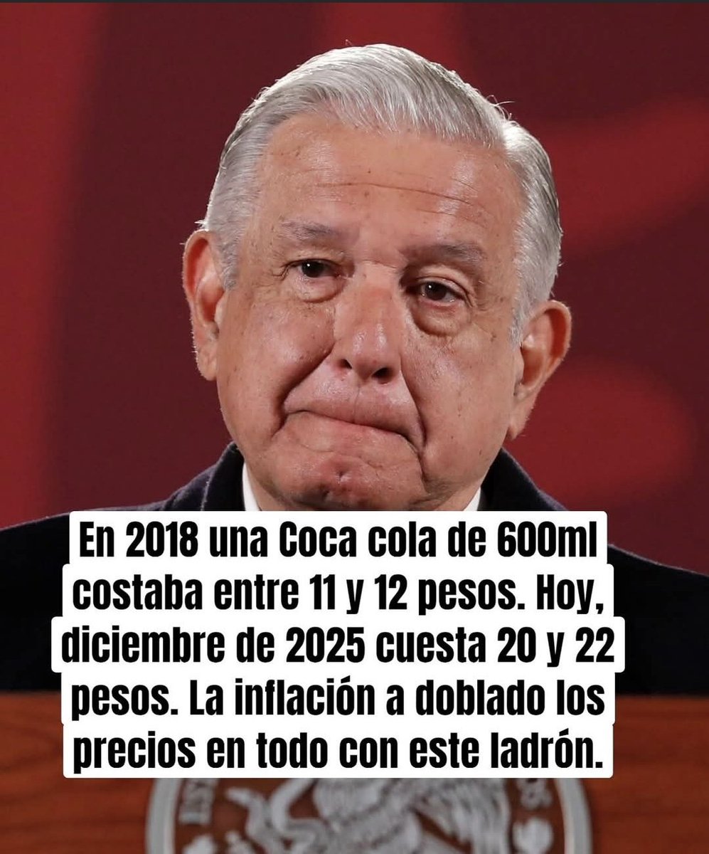 A vercmis chairos idiotizados ustedes que toman éste refresco de mierda, ahora les cuesta el doble gracias al perverso mitomano #NarcoExPresidenteAMLO 

Sigan votando por Morena Corrupta