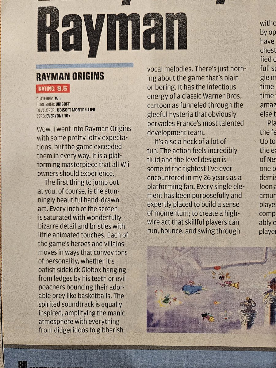 RaymanForSmash's tweet image. Nothing crazy but my Christmas gift to y'all is an old Nintendo Power review of Rayman Origins I found lying around. It was the highest reviewed game that month even beating out Mario 3D Land!

Happy Holidays everyone ❤️
