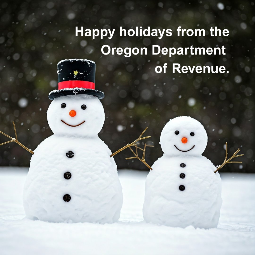 However you celebrate, the Oregon Department of Revenue wishes you joy and happiness this holiday season. Our offices will be closed on December 25. You can still find answers to your questions at oregon.gov/dor.