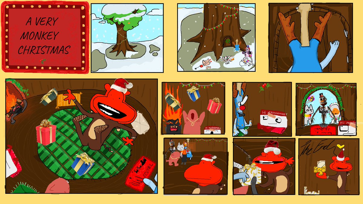 MonkeyProd123's tweet photo. HO HO HO SANTA HAS A SPECIAL PRESENT...MONKEYMAS!!!!!!! HAVE A VERYY MERRYMAXXING CHRISTMAS THIS YEAR HOOOO HO HO HO #jolly #christmas #osc #objectshow #monkeyproductions #bassguitar #tennisball #tengolf #tpot21 #bfb #christmas2025 #jollyposting #bfdia #bfdia23 https://t.co/GYtmir9Xha
