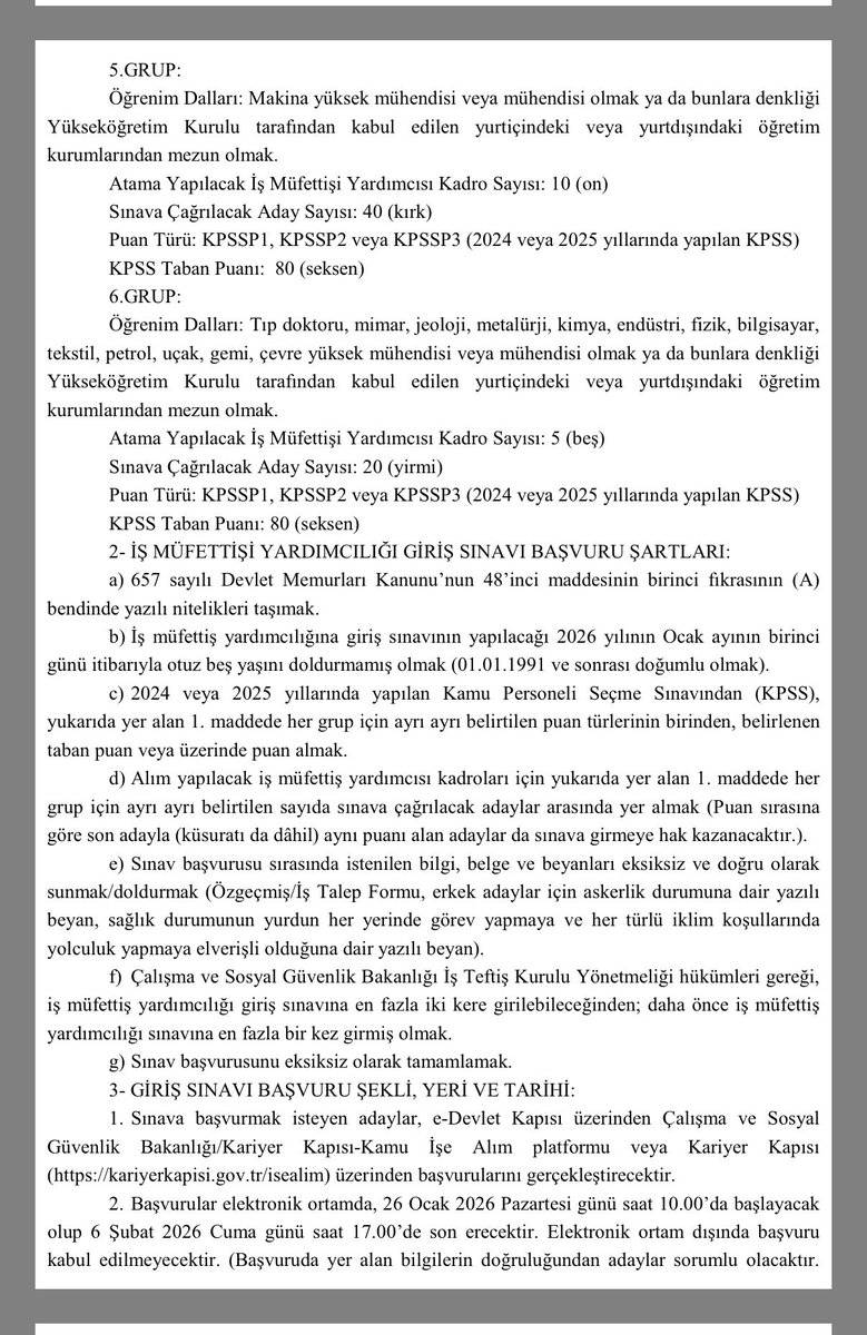 edipuzen's tweet photo. Çalışma ve Sosyal Güvenlik Bakanlığı 100 iş müfettiş yardımcısı alacak. https://t.co/Hf03g9g0LZ