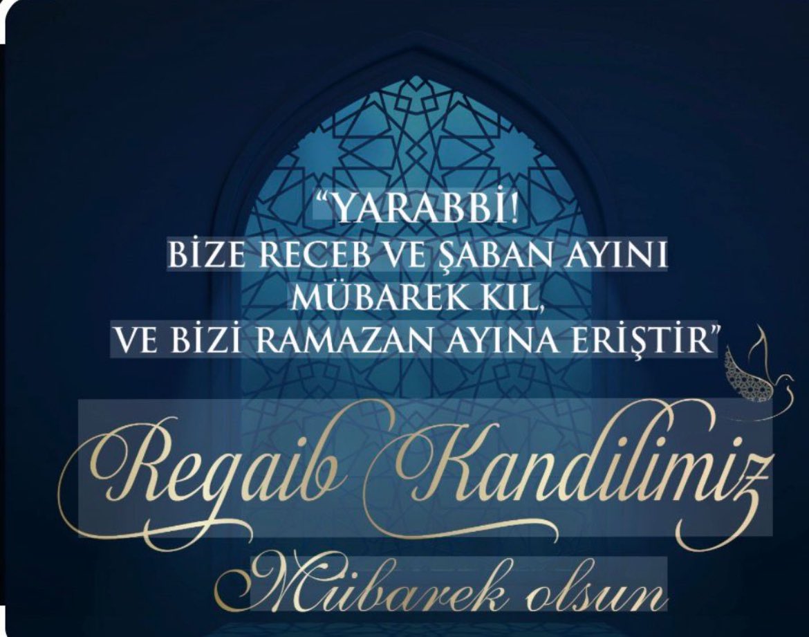 Regaib Gecesi'nin rahmet, mağfiret ve bereketi gönülleri kuşatsın; birlik ve huzura, makbul dualara vesile olsun.
Kandilimiz mübarek olsun.

#RegaibKandili