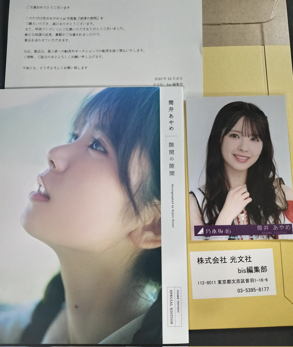 筒井あやめちゃんのアザーカットミニブック届きました。500部という