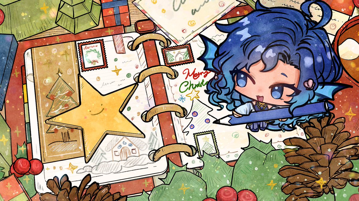 MERRY CHRISTMAS TO ALL WHO CELEBRATE!!! AND A HAPPY HOLIDAY TO THOSE WHO DONT CELEBRATE!! I hope everyone has a wonderful week art by Bananazon+ on vgen!!💙💙💙