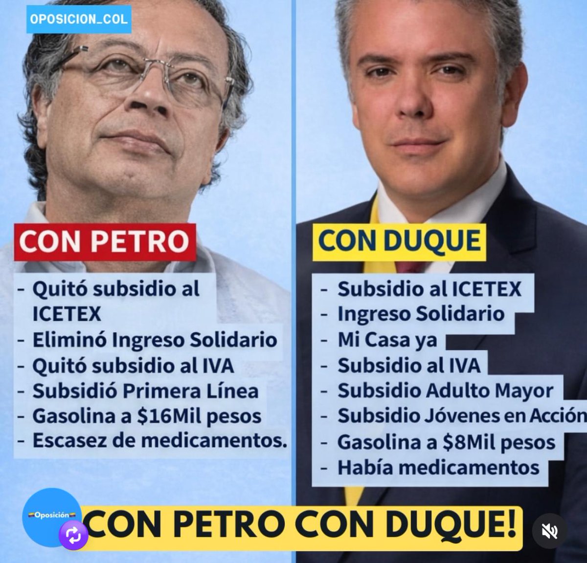 Cada vez mas los colombianos ,extrañan mas a duque ?