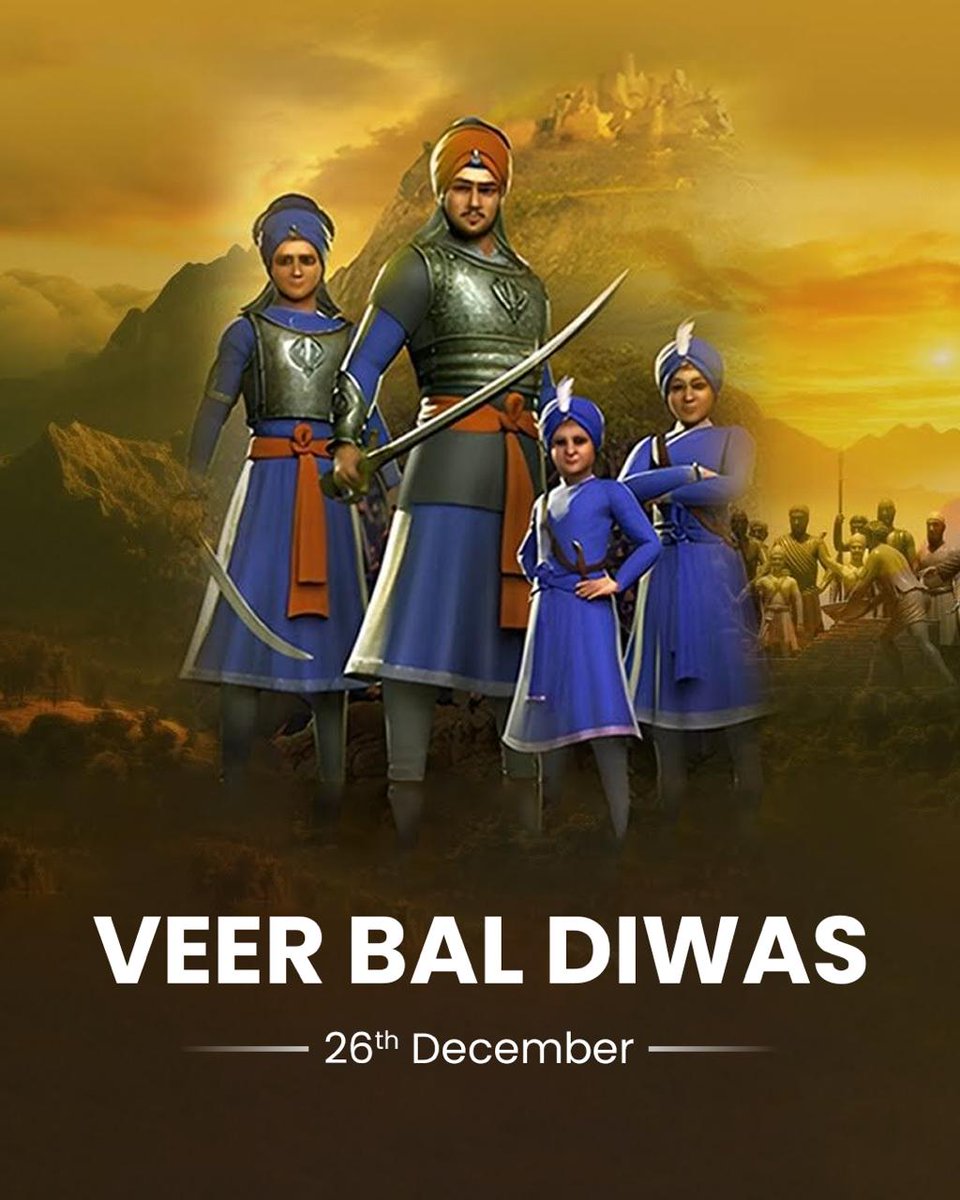 JoshiPralhad's tweet photo. Veer Bal Diwas reminds us that courage knows no age. On this occasion, I pay humble tribute to the extraordinary bravery and supreme sacrifice of the Sahibzades of Guru Gobind Singh ji. Their unwavering faith and valor at such a tender age continue to inspire generations to uphold truth, righteousness and justice.
#VeerBalDiwas