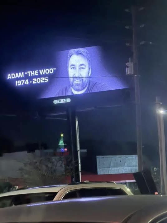 NickMassacre's tweet image. Copied from the Fans of Adam the Woo Facebook group. This is on Highway 192 near the Celebration water tower Publix.