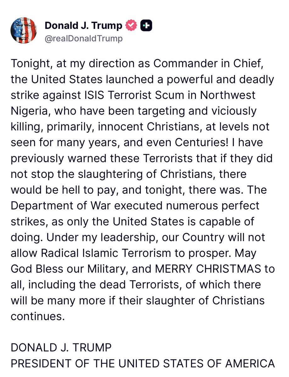 Thanks you president trump for protecting the Christian ✝️  merry Christmas 🎅