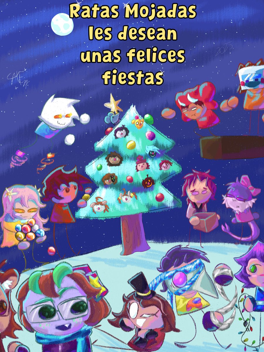 RatasMojadas's tweet image. Las Ratas aun siguen trabajando en el video sorpresivamente, incluso asi cada una de ellas les desea una feliz navidad!
#RatasMojadas 
Dibujo de @Cake_z7
