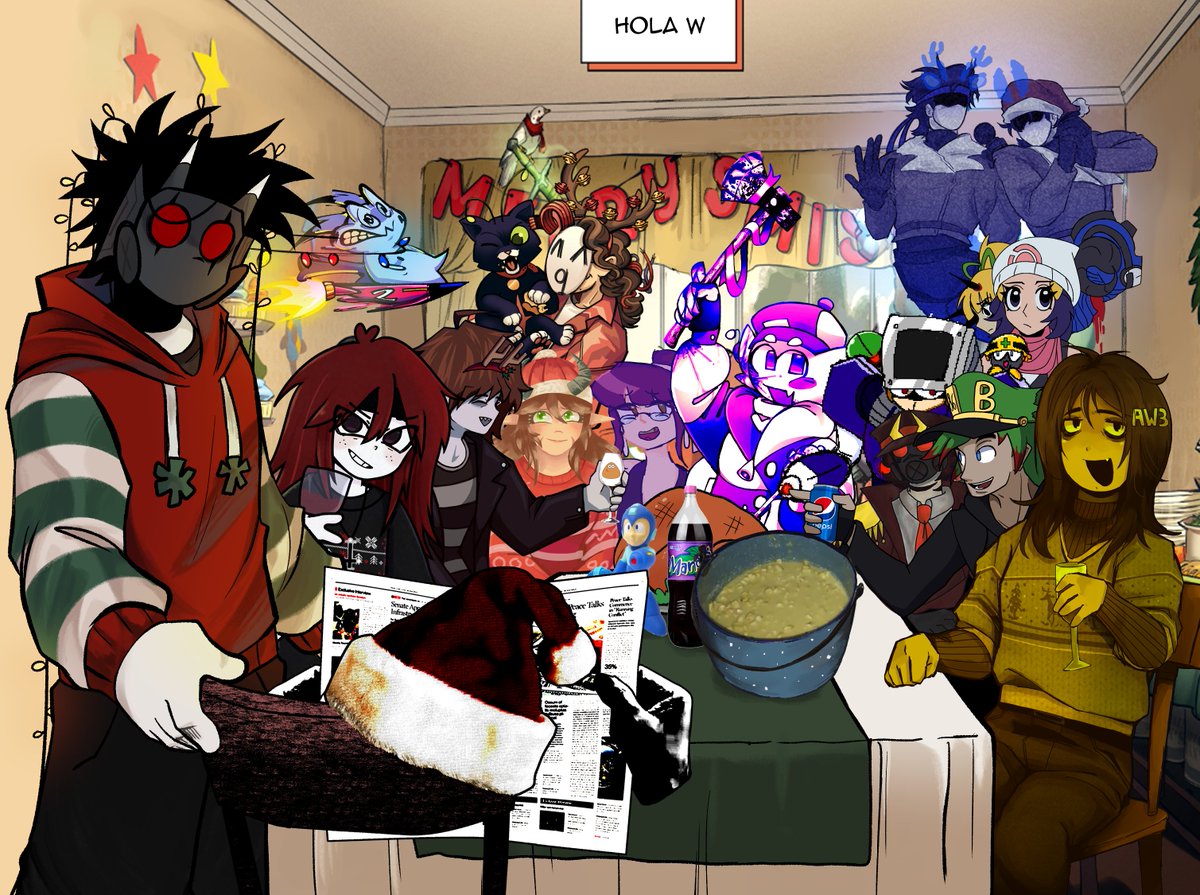 EdgarSkata's tweet image. Los loquitos del Megaman Collab terror y diversión les deseamos feliz navidad yupiiiiii