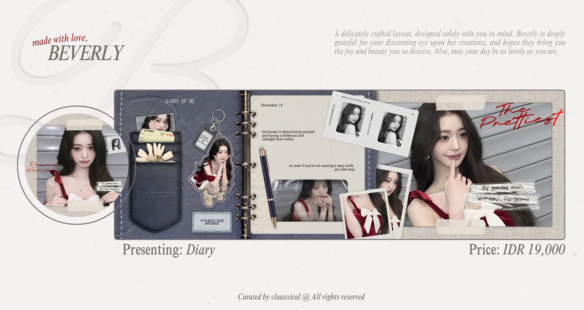claussical's tweet image. Please help repost? Thank you! 

Grab a B1G1 deal when purchasing these ready stock layout featuring Jang Wonyoung (IVE). All layouts are available for retext ✨ #zonauang