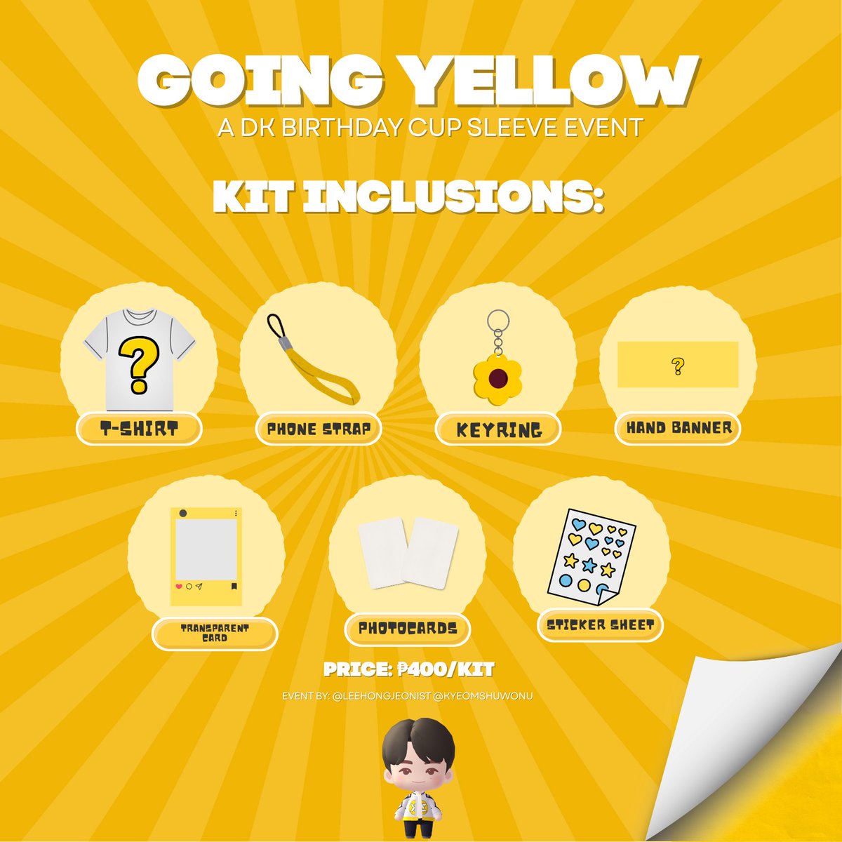 going yellow: a dk birthday cup sleeve event

date: 02/28/2026 - saturday 
time: 12:00 PM to 4:00 PM
location: mabuhay tea house, malate, manila
registration period: 12/26/25 to 02/07/26
kit price: ₱400.00

register here: forms.gle/rKeAWnRdh6Tonz…