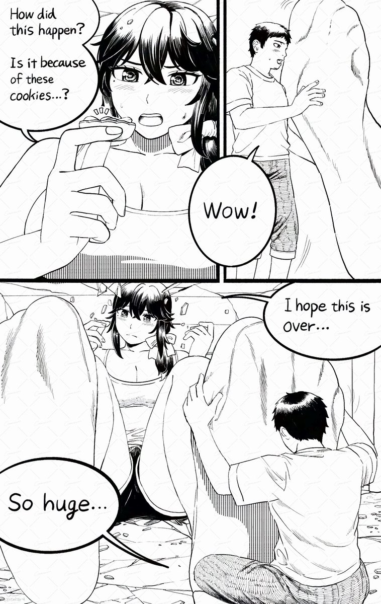 ✨VGen commission manga✨
1/6
The sequel of the size fetish manga I drew last year.👣

You can read manga below this post.🔽🔽🔽