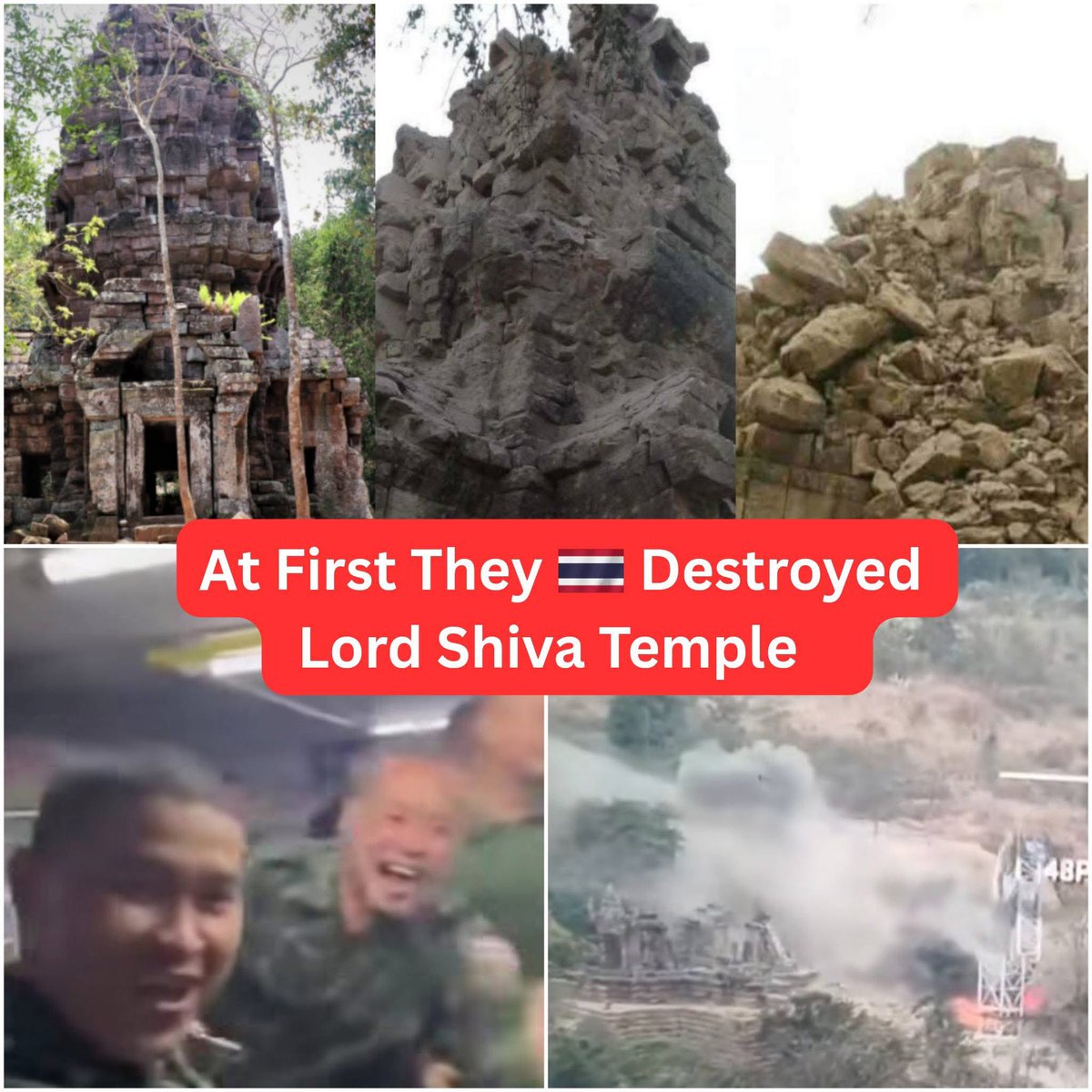chham_makara's tweet photo. At First They destroyed Lord Shiva Temple , and then They destroyed Lord Vishnu Statue https://t.co/QP4sFroXaN