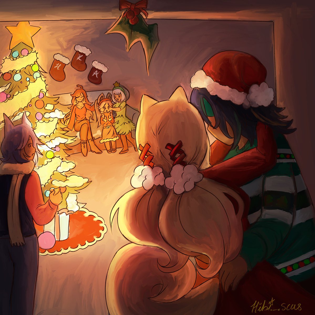 _Hibi_scus_'s tweet image. MERRY CHRISTMAS! I MADE IT ON TIME!
Hibi and Kinich wish you happy holidays! 

#hibinich #yumetwt