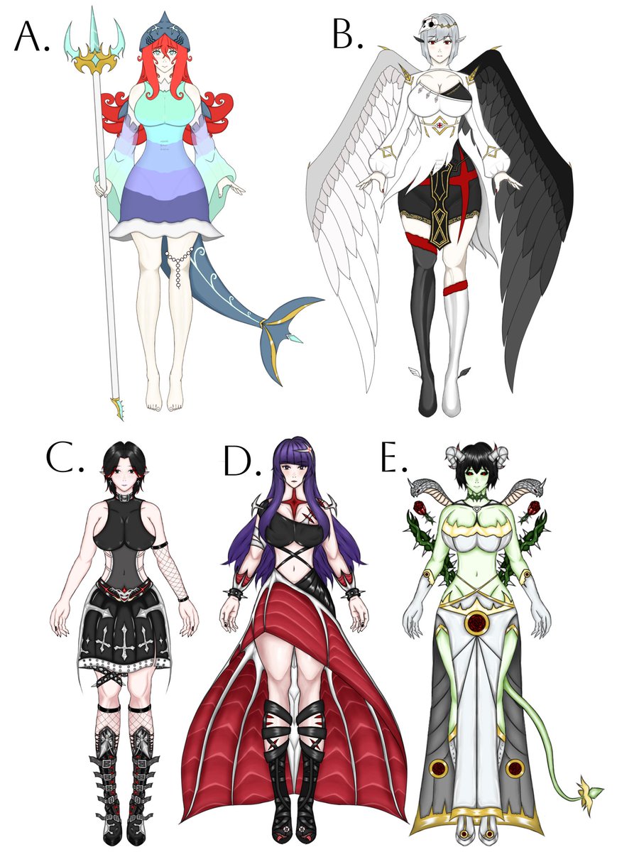 Trece13f's tweet photo. Adoptable~

Due to the urgent need to go to the doctor, I am lowering the price, so please help them get a new home:)

[Setprice] (commercial use include)
A. $45
B. $45
C. $25
D. $25
E. $15
dm me if interested or visit my ko-fi
Please feel free to dm me^^
More info below↓↓
#oc https://t.co/3RV8F3nbe8