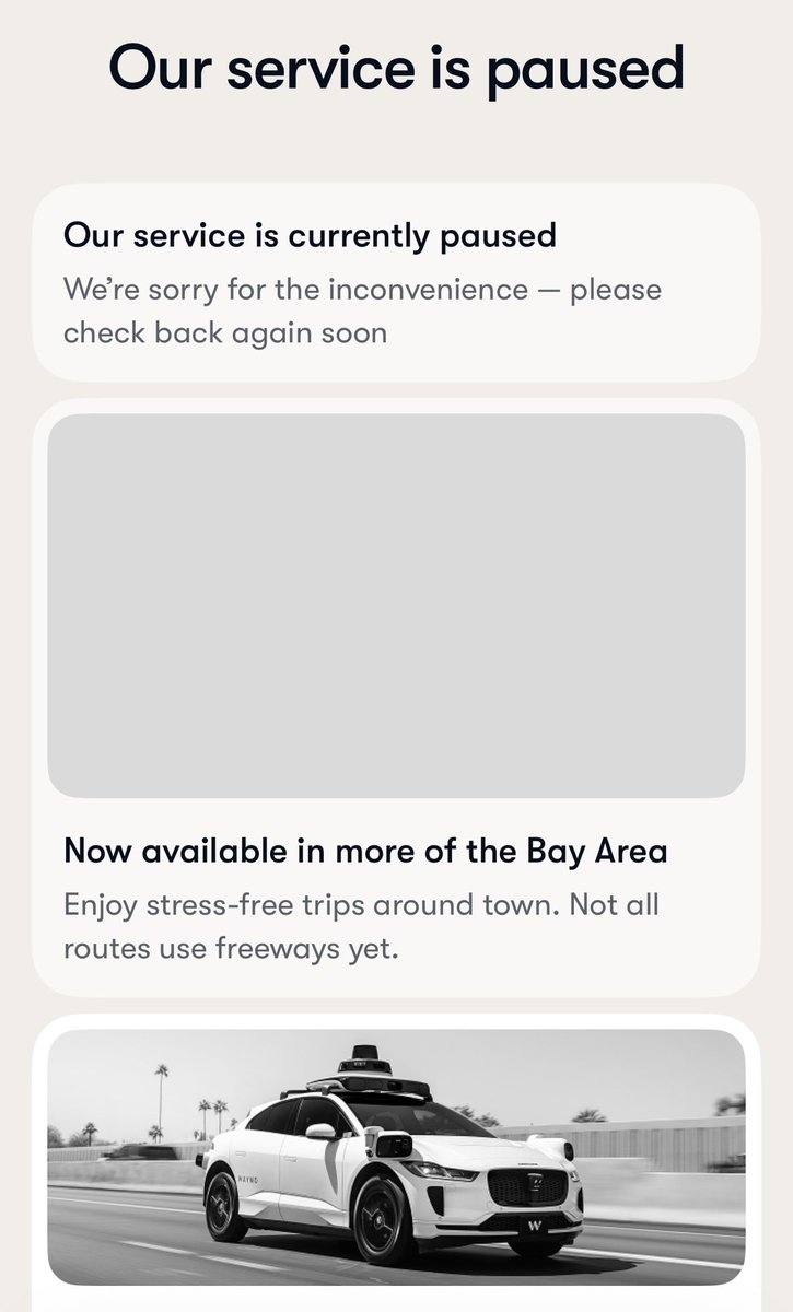 #New: Waymo again pauses its driverless taxi service in San Francisco, this time citing flash flood warnings.