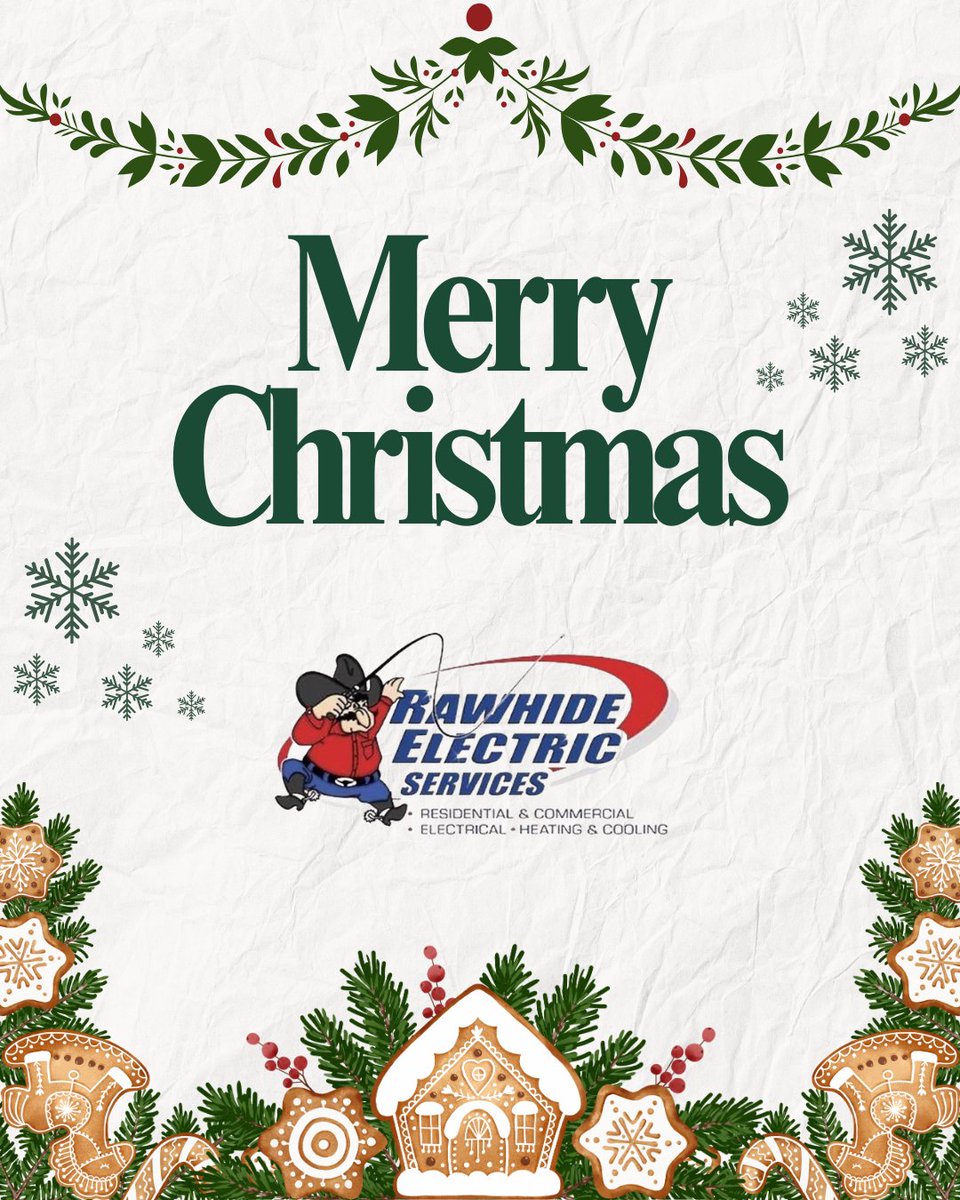 RawhideElectric's tweet photo. Merry Christmas from the Rawhide Electric team. We are thankful for another year of serving our community with honesty, craftsmanship, and pride. Wishing you a bright, safe, and joyful holiday season. 🎄⚡

#MerryChristmas #HolidaySpirit #ElectricLife #HomeSafety #PNWStrong https://t.co/2sj90wUsv1