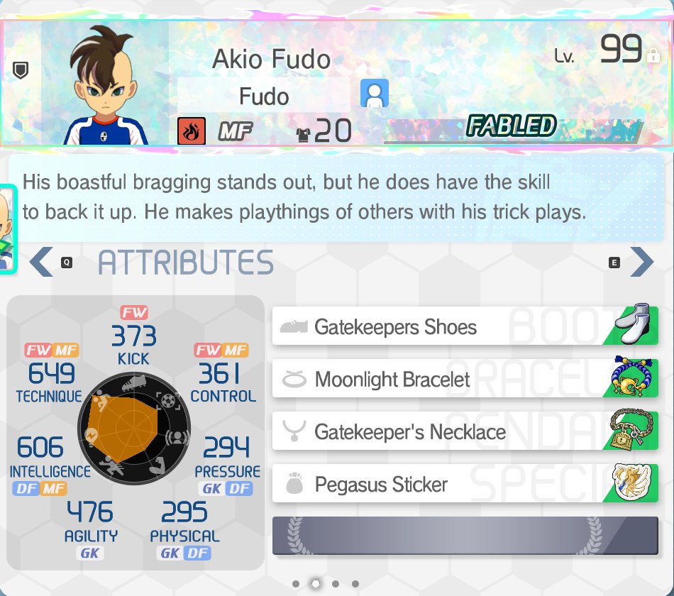 TsalepMen's tweet photo. Kusaka Fabled has 2 Hyper Slots + really good stats.
#イナイレ #InazumaEleven https://t.co/5xetSBRYV4