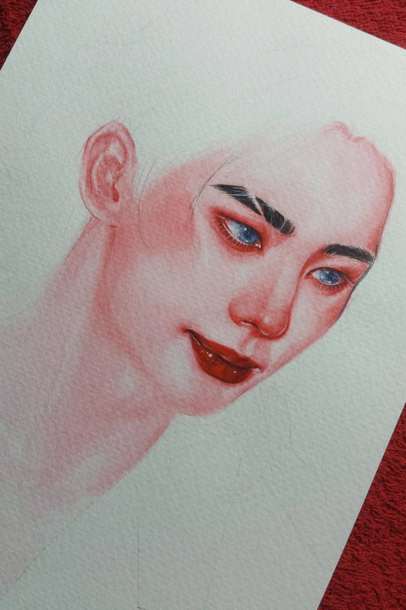 ตื่นมานึกขึ้นได้หยิบรูปที่วาดไว้นานแล้วมาดู ไหนจะลงวันคริสต์มาสซานต้าไง ยังไม่มีเวลาต่อให้เสร็จเลยนา