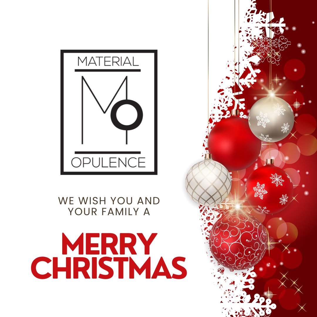 MO_Opulence's tweet photo. However you’re spending today, whether celebrating, reflecting, or simply resting, we’re wishing you warmth, peace, and good energy. ✨

#MaterialOpulence #HolidaySeason #SeasonOfGrace #YearEndReflections #WhatsYourMO #ThatsMyMO https://t.co/IzQa7B4l8L