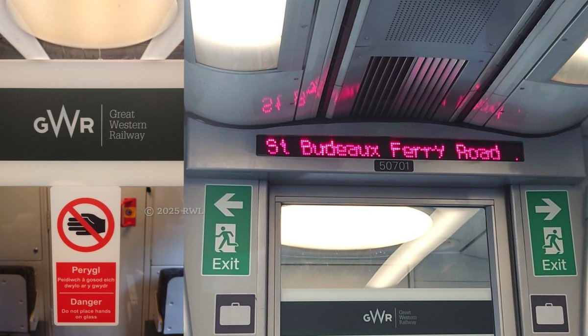 anamyd1's tweet image. Great Western Railway 175001 at Liskeard and Plymouth railway stations, some GWR interior stuff on 175001, and a view out of the window of 175001 coming into Saltash, all on 2C26 1340 Plymouth to Penzance on Fri 19/12/25 (only the 5th day of GWR 175 passenger service). #class175