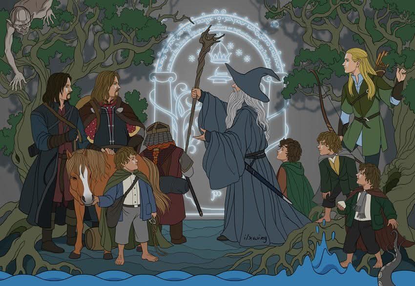 "On 25 December, T.A. 3018: at dusk, the Fellowship of the Ring sets out from Rivendell on the quest to destroy the Ring. The date of 25th December was chosen deliberately by Tolkien"...via Tolkien Society...

"Moria Gate" by Anna Lee