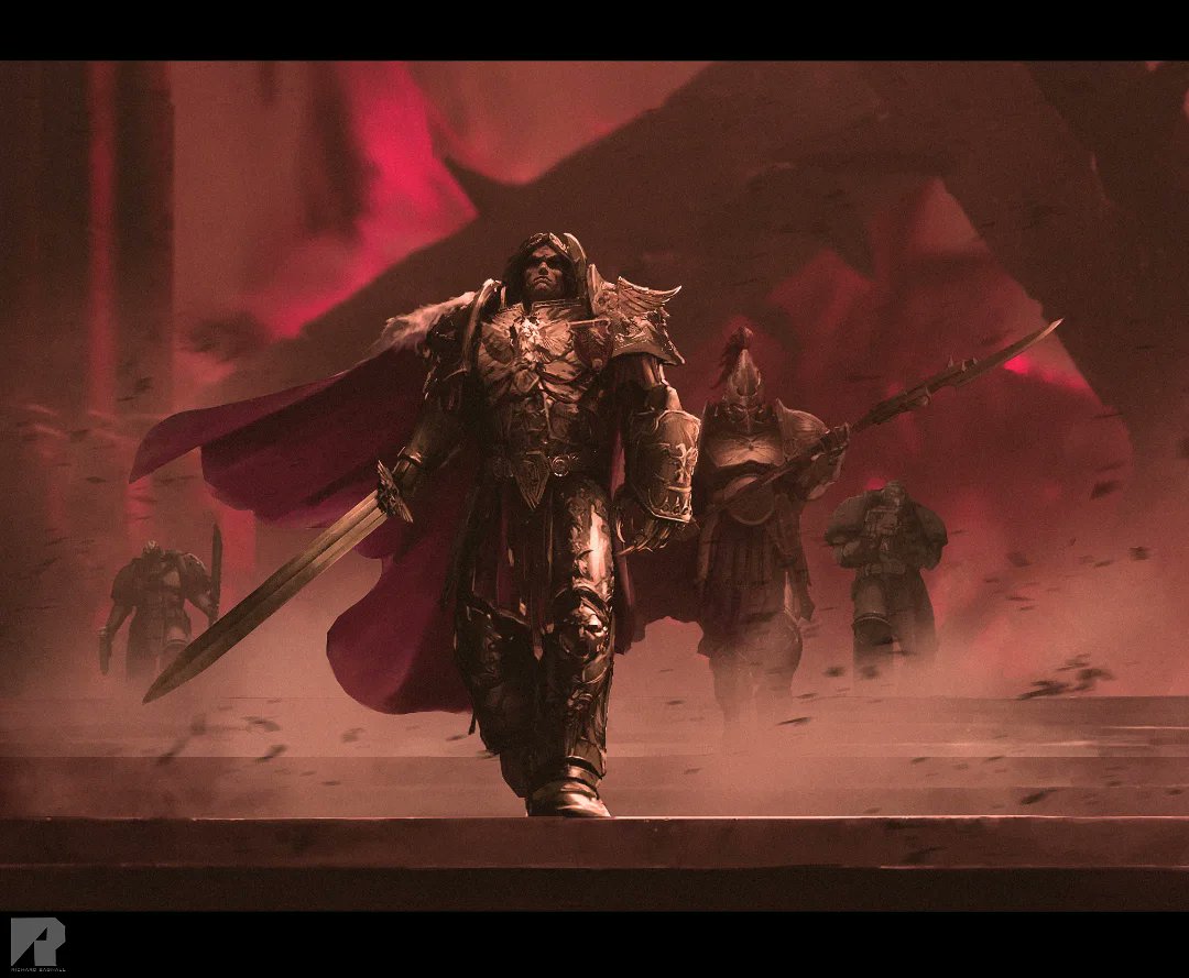 AdeptusBananas's tweet photo. The Emperor and Custodes by Richard Bagnall https://t.co/4ob50fGnZK