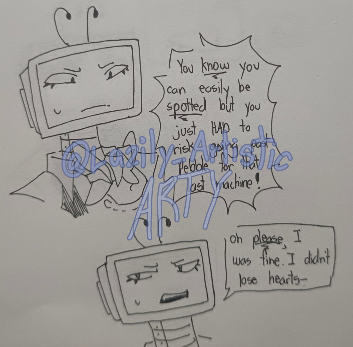 Lazily_Artistic's tweet photo. [Repost cause tag mistakes]

They may have bad history but that doesn't mean they don't care about each other. At least in some way, they do. 
#dandysworld #microtissues #cleanscreen #dandysworldtisha #DandysworldVee https://t.co/UL946HyqyH