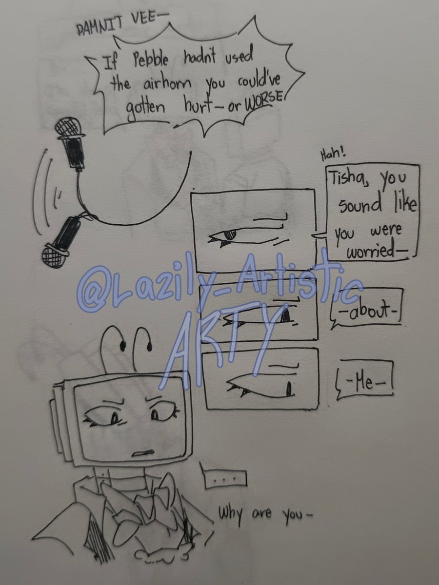 Lazily_Artistic's tweet photo. [Repost cause tag mistakes]

They may have bad history but that doesn't mean they don't care about each other. At least in some way, they do. 
#dandysworld #microtissues #cleanscreen #dandysworldtisha #DandysworldVee https://t.co/UL946HyqyH