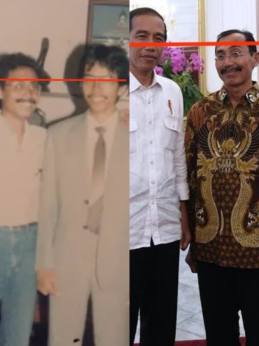 Foto Frono Jiwo, lulusan Kehutanan UGM bersama teman kuliahnya bernama Joko Widodo

Dengan foto Frono Jiwo bersama Presiden yang bernama Joko Widodo

Yang konsisten secara anatomi dan fisiologi adalah Frono Jiwo, baik kacamata, kumis, dan tinggi badannya.