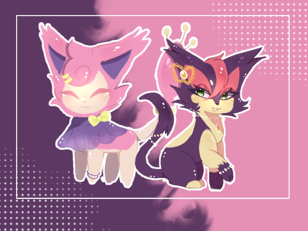 Kittens ≽^• ˕ • ྀི≼🩷💜

#Skitty #Purrloin #pokemon