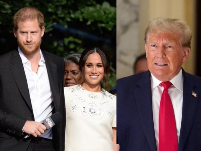RedEagleUpdates's tweet photo. 🚨BREAKING: Prince Harry and Meghan Markle criticized President Trump's mass deportation plan, stating that they are "ready to leave the U.S." 

What’s your farewell message? https://t.co/3kpTh4QebB