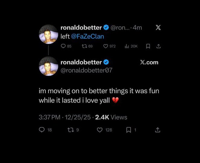 Quozzle_'s tweet image. IShowSpeed announces that he has left FaZe clan 

“I’m moving on to better things it was fun while it lasted I love yall.”