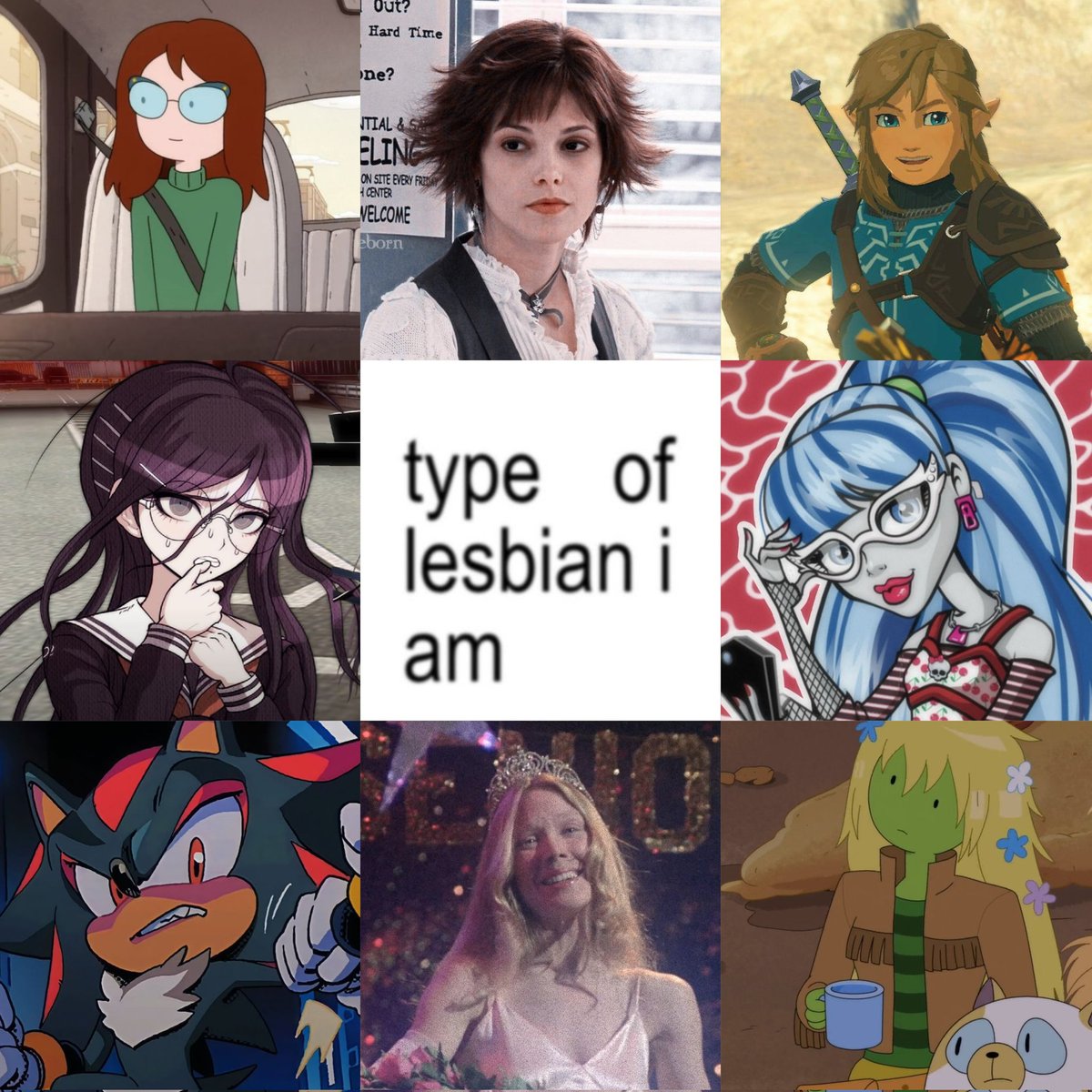 lyramast's tweet image. things like this r so hard bc my brain immediately blanks and I can't remember a single character from anything ... but this was sm fun 🍎❤️‍🩹🌈🎹