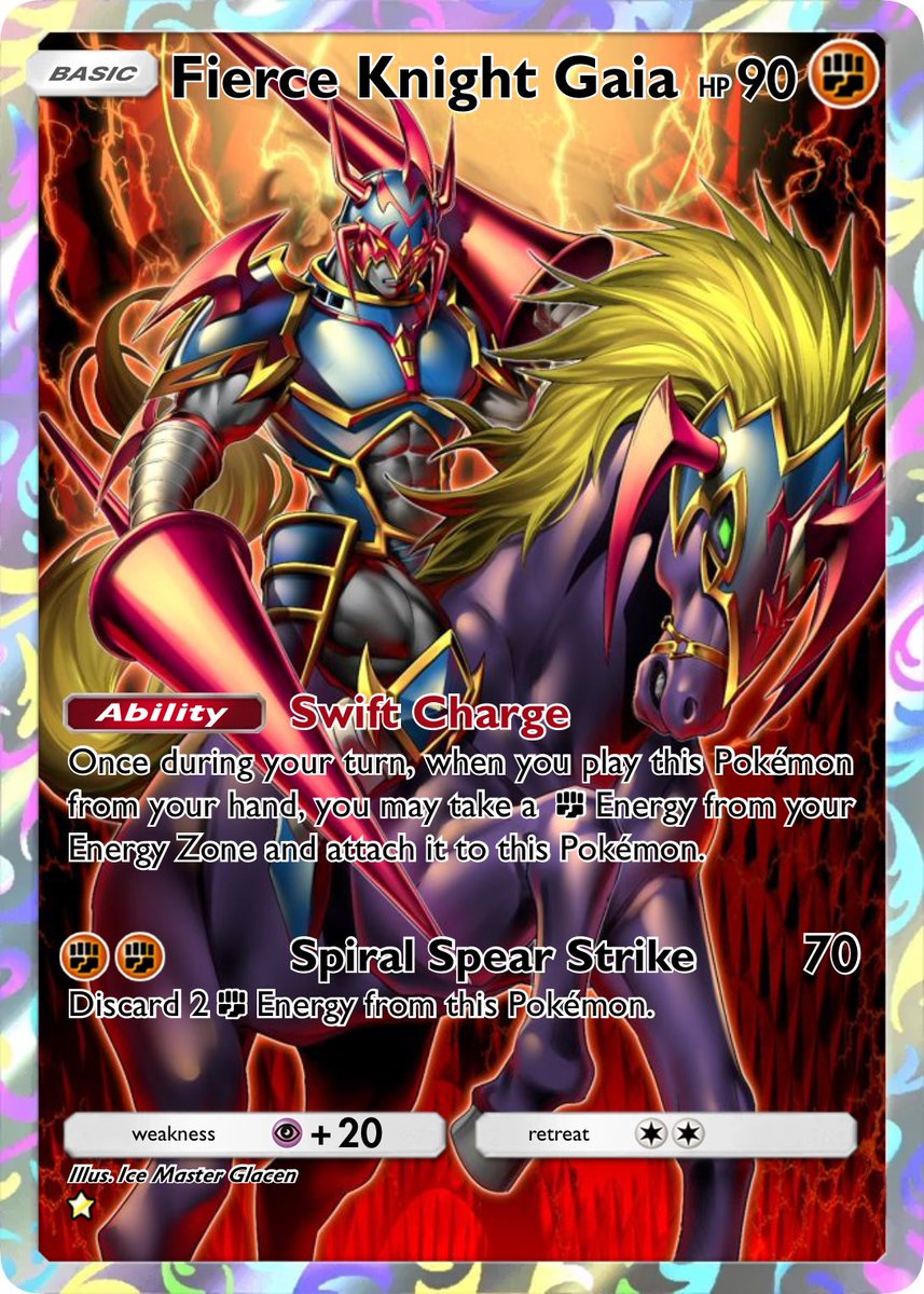 Gaia the Fierce Knight in Pokmon TCG Pocket  Making YGO cards into  Pokemon cards now! #Pokemon #PokemonTCGPocket #yugioh #Custom  #gaiathefierceknight