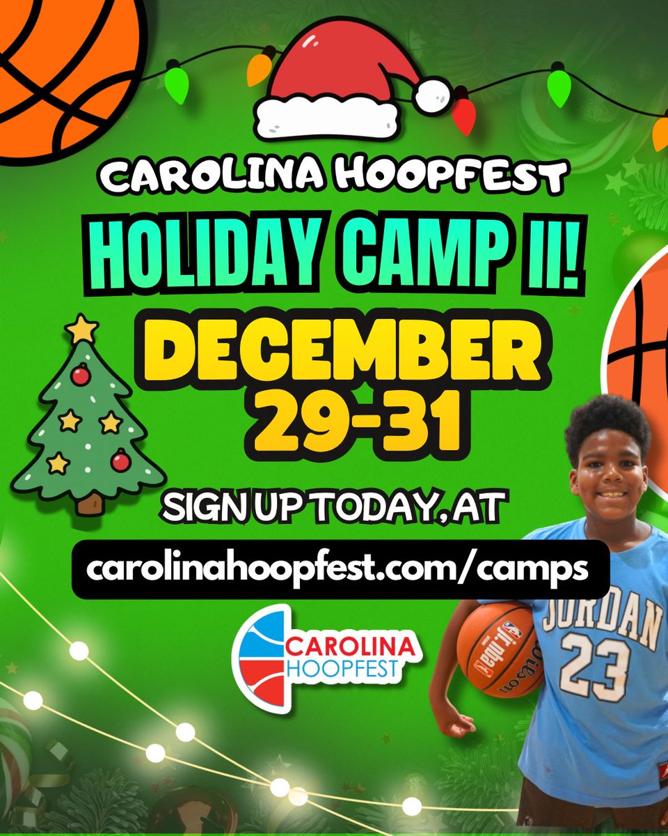NChoopfest's tweet image. 🎄🏀HOLIDAY HOOPS 🏀🎄
carolinahoopfest.com/camps