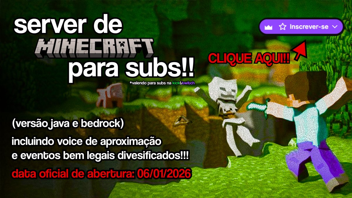 ATENÇÃÃÃÕOOO 🚨🚨
server de subs no dia 06/01 😺