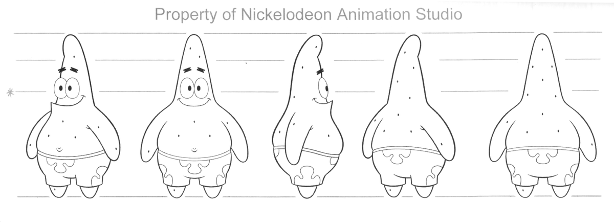 CryptidMM's tweet image. Just in case anyone needs these here's the most recent model sheets for Spongebob &amp;amp; Patrick. Most people end up using the old model sheets along with the old sculptor's guide, hence why the merch still has the golden era designs. 

Hopefully this will help change that now.