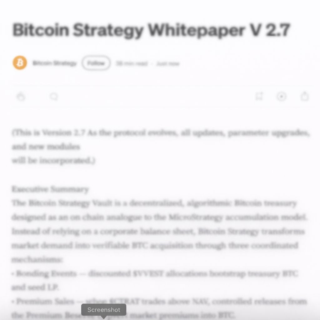 BTCStrategyCoin's tweet image. You want to learn more about Bonding Series and Quadratic Redemption Curves?
Whitepaper V2.7 is out, you can read it here. 👇

medium.com/@btcstrategyco…