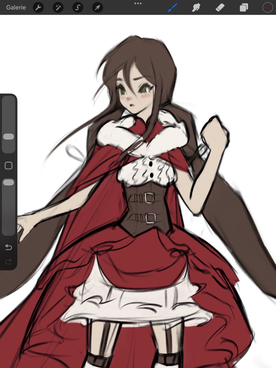 _0aruki's tweet photo. little wip of my oc as little red https://t.co/rZeg9FkFRU