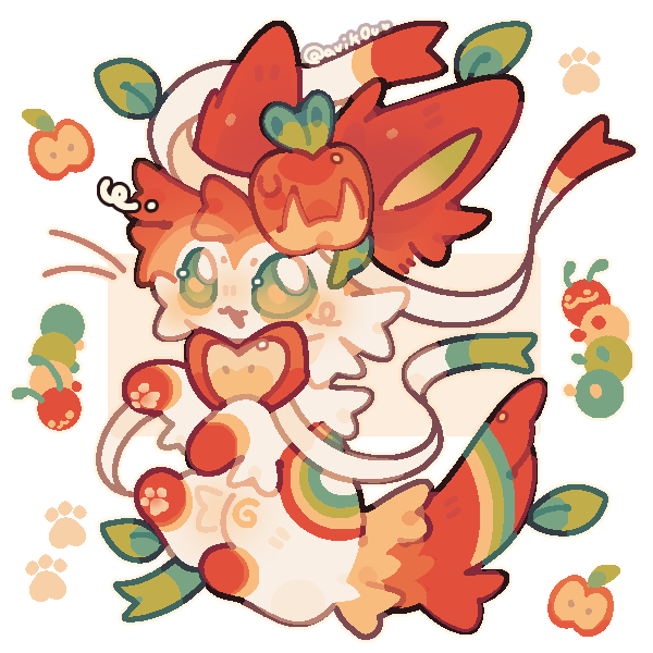 avik0u's tweet image. may i offer you an apple sylveon in these trying times 🍎 🐛?