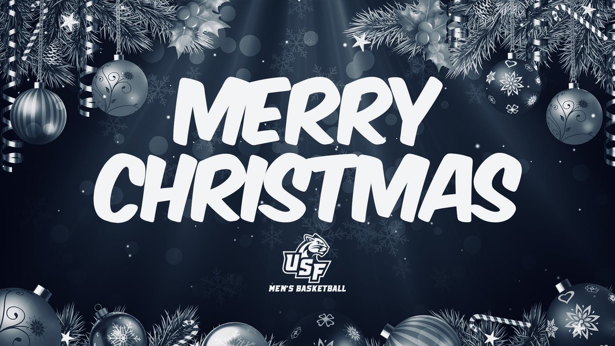 USFCougarsMBB's tweet photo. Wishing everyone a Merry Christmas from the USF Men’s Basketball family!
🎄🟣⚪️🎄🟣⚪️🎄🟣⚪️
#CooFam | #BleedPurp https://t.co/XBpWXp5M5d