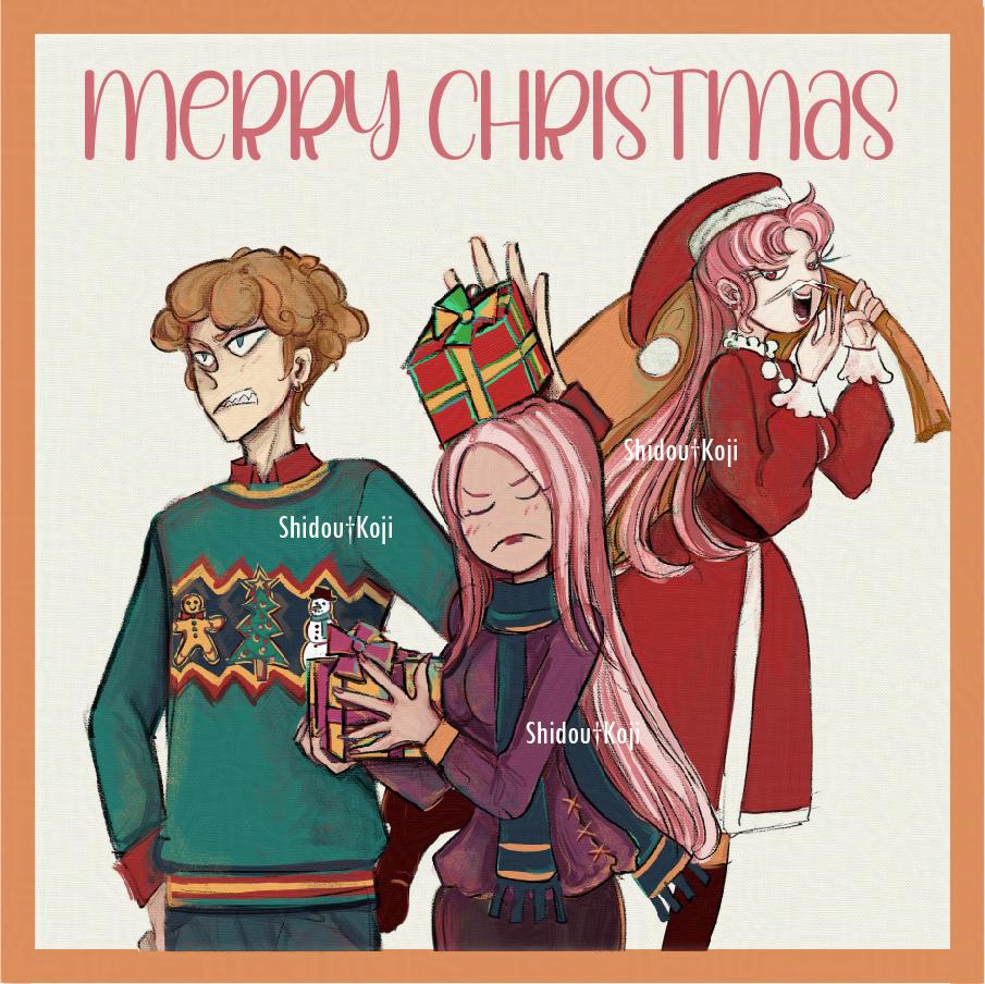 ShidouKoji's tweet photo. Two tsunderes exchanging Christmas gifts. 
Hohoho~ https://t.co/xEQl73G5Vd