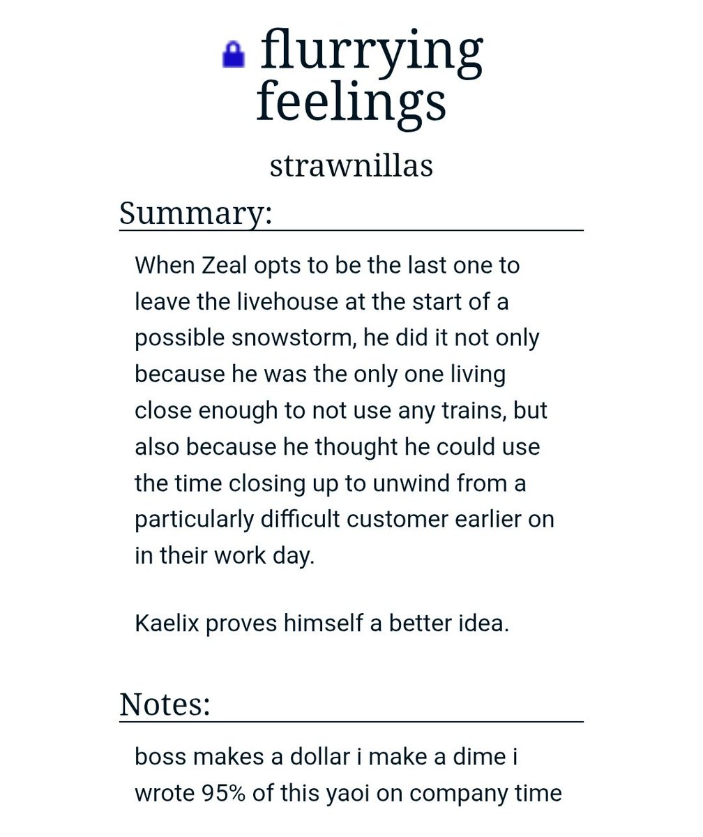 strawnillas's tweet photo. #zeaka

wrote a you-can-see-it-if-you-squint christmas fic! the christmas part is the part you have to squint to see it. the rest is just z's crumbling willpower vs k's flustered charm

🔗 below https://t.co/aAduk8oXpX