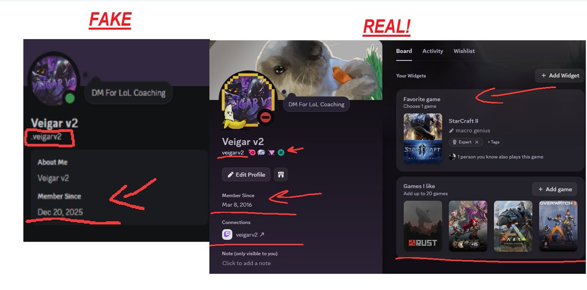 Veigar_v2's tweet image. Just want to warn everyone there is someone on discord called .veigarv2 trying to scam people, impersonating me. 

My discord is: veigarv2

I only have 1 PayPal account, the one listed on the coaching google doc.

I dont ask people for money or to get coaching, people come to me,…
