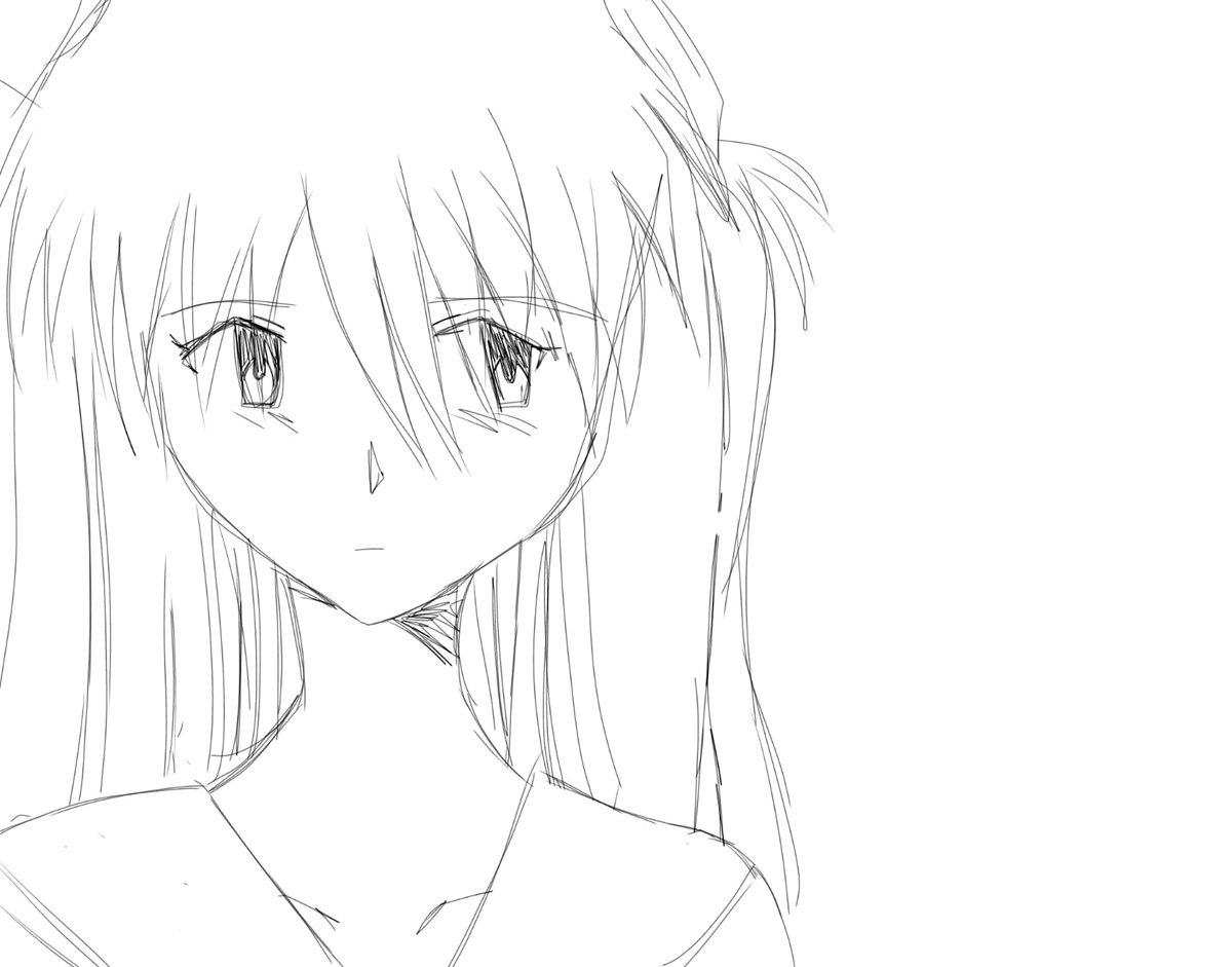 PikkuPon666's tweet image. asuka and rei scribble