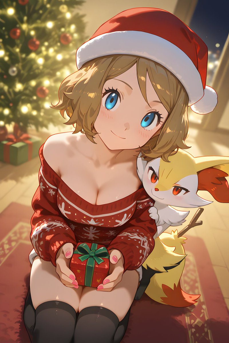 Pokeprotagonxst's tweet photo. //Las pokechicas os desean una feliz navidad. https://t.co/DiQrk7682D